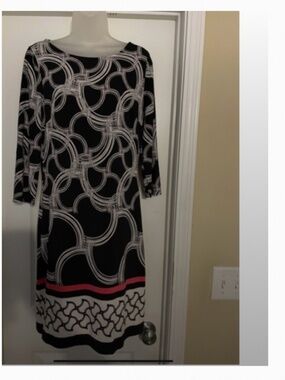 VINTAGE Nine West black ,white and red dress,size 6